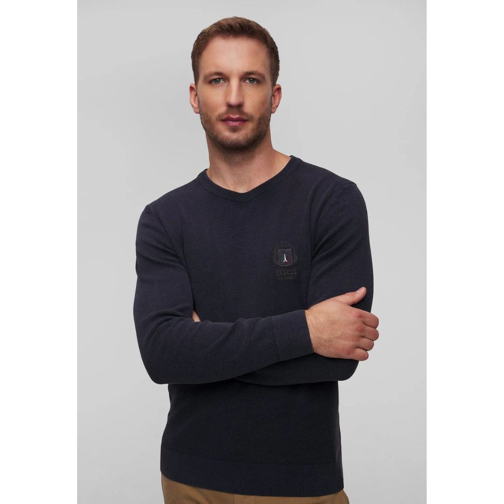 AERONAUTICA MILITARE MEN DARK BLUE CREWNECK SWEATER